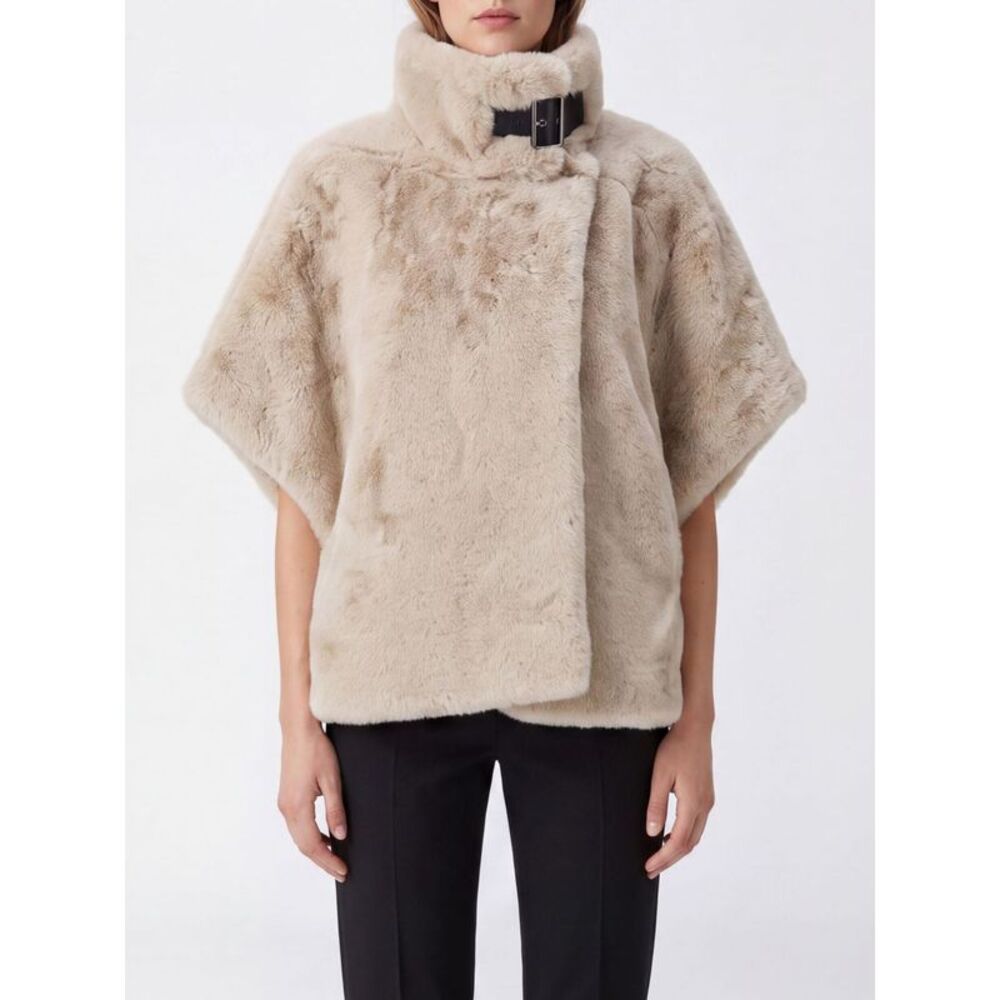 Pinko Women Pinko Comodino High Neck Short Faux Fur Coat
